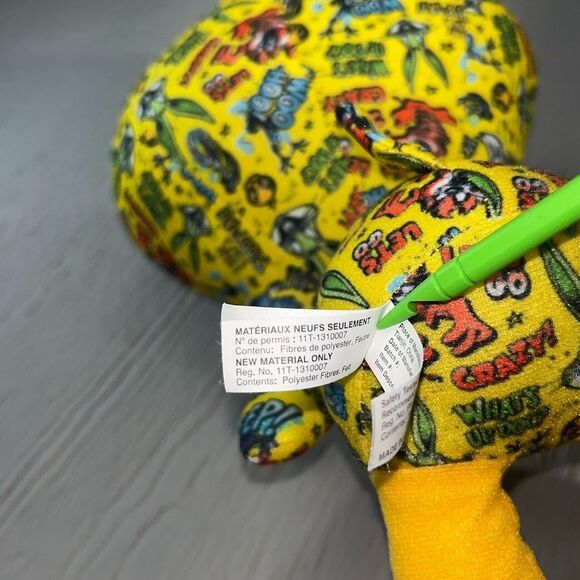 Looney Tunes Sticker Bomb Tweety Bird Stuffed Animal Plush Toy 9" made in USA - Picture 12 of 16